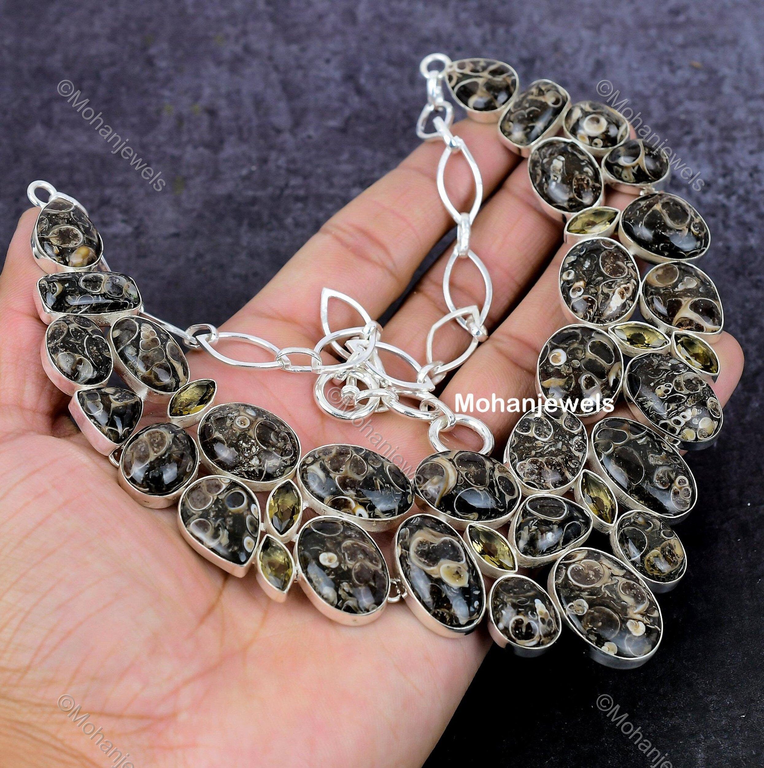 Exquisite Natural Turtella Jasper Necklace, Brown Choker Adjustable Necklace, Silver Plated Jewelry, Anniversary Gift, Necklace For Her