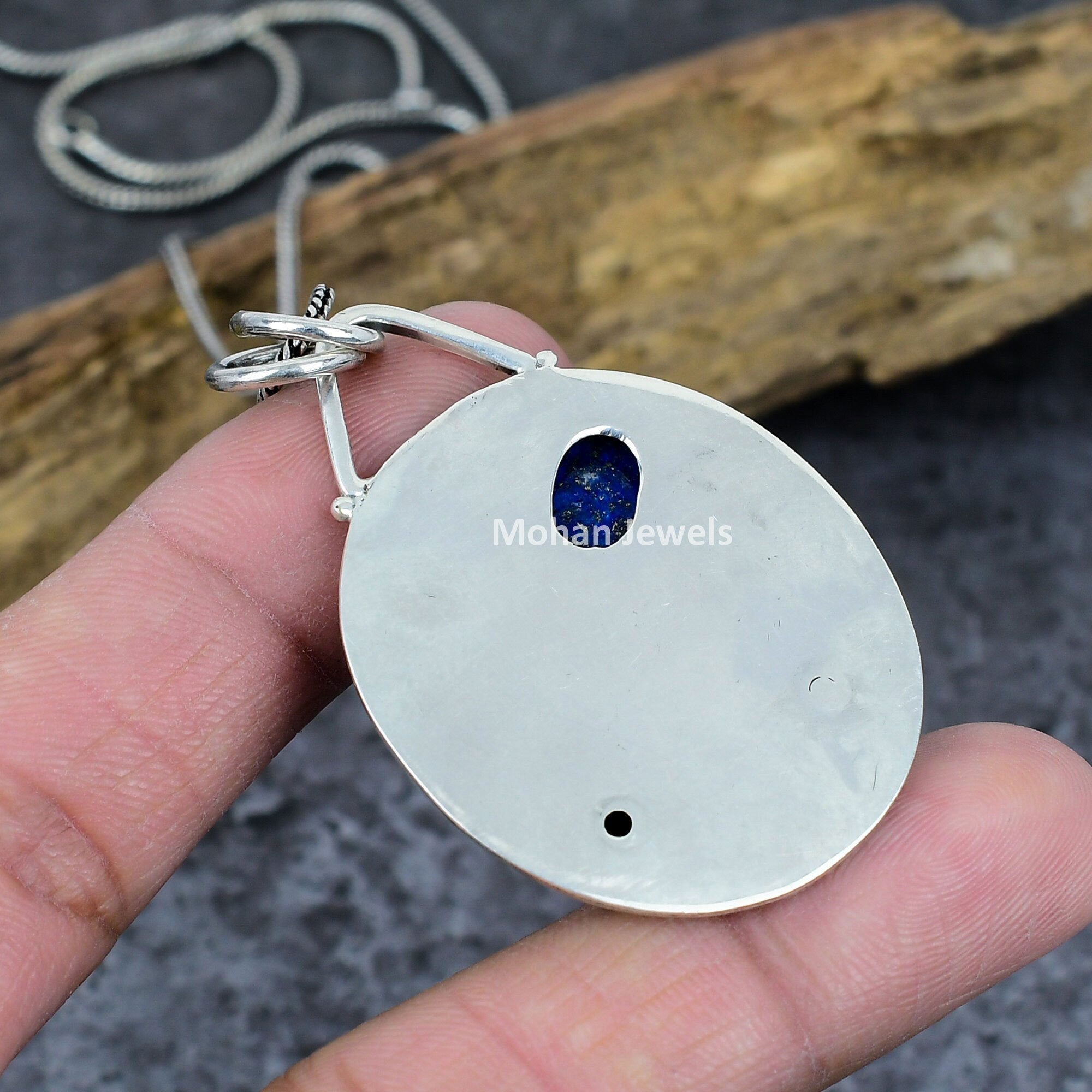 Blue Lapis Lazuli Gemstone Silver Plated Handmade Pendant Jewelry, Lapis Pendant, Vintage Pendant, Tribal Jewelry, Wedding Gift for her