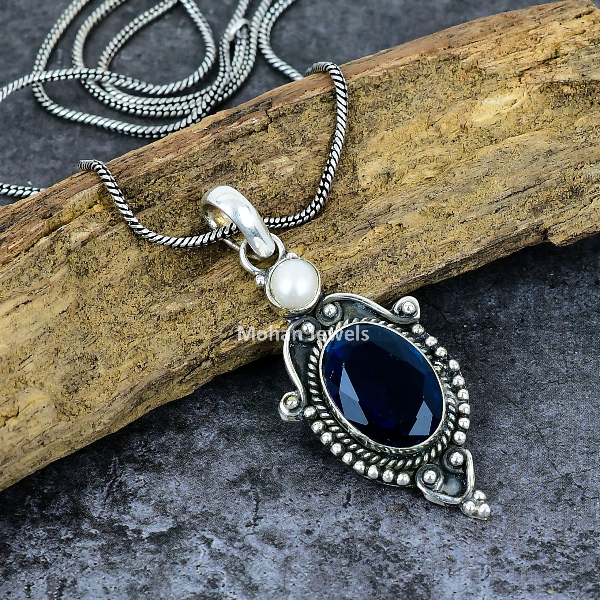 Black Onyx Pearl Gemstone Silver Plated Handmade Pendant Jewelry, Freshwater Pearl Pendant, Onyx Gemstone Pendant, Vintage Pendant