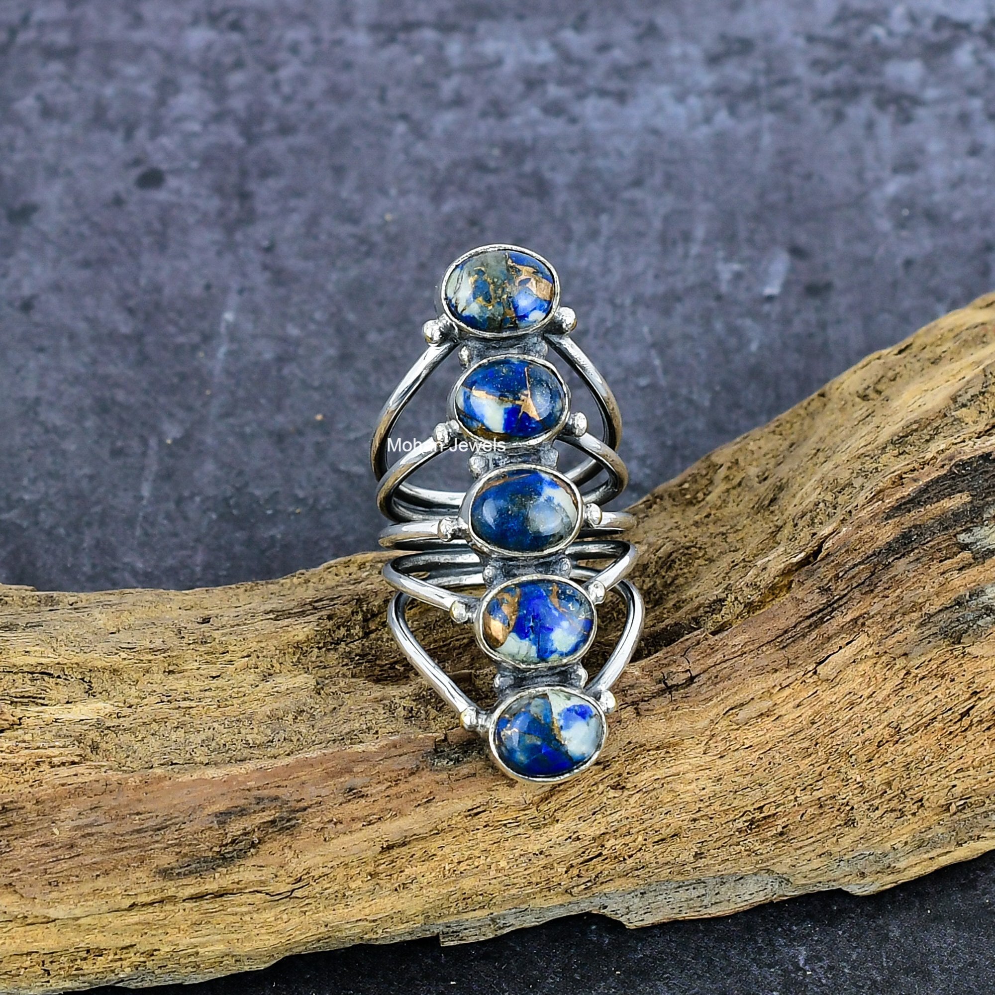 Lapis Gemstone Ring, Lapis Lazuli Ring, Handmade Silver Plated Ring, Oval Stone Ring, Healing Crystal Wedding Jewelry Gift